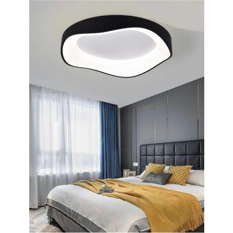 Plafoniera Led Onda 38 W 3 Colori Luce Bianca Calda Naturale Lampadario Nero