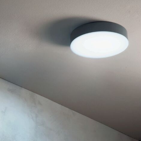 Plafoniera LED  per esterni NILO in Abs Antracite D32 cm