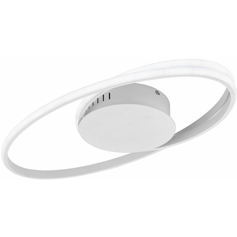 Image of Plafoniera LED plafoniera illuminazione sala da pranzo di forma ovale, metallo bianco, 1x LED 39 watt 4400 lumen 3000 Kelvin, LxPxH 54x32x5 cm
