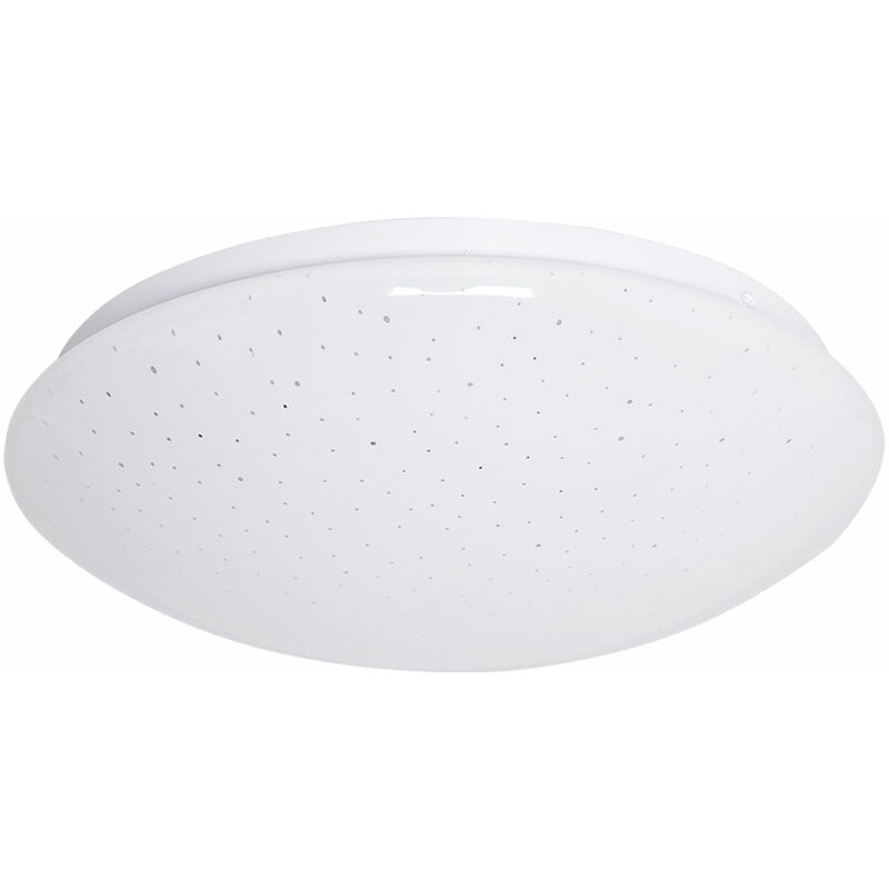 Image of Plafoniera LED plafoniera lampada da sala da pranzo bianca con effetto stella a forma rotonda 33 cm, metallo plastica, 24W 1860lm 6500K, H 10,2 cm