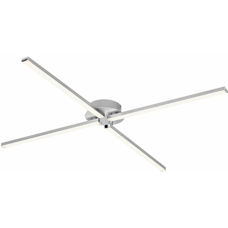 Plafoniera LED plafoniera soggiorno lampada sala da pranzo lampada corridoio, metallo alluminio, 4 lampadine, orientabile, 20W 2000lm 3000K bianco caldo, L 78 cm