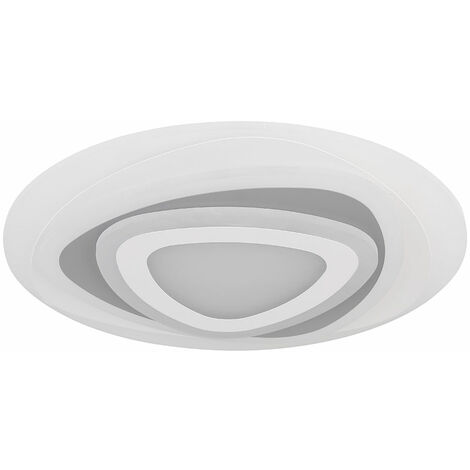 Plafoniera LED plafoniera telecomando plafoniera dimmerabile Daylight, CCT, metallo bianco, 46W 3200lm 3000-6000K, DxH 50x6 cm
