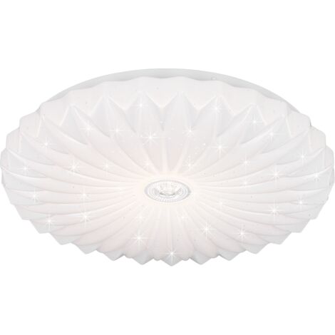 Plafoniera LED, plastica, bianco, 38x7x38 cm, Ataris