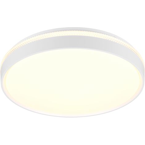 Plafoniera LED, plastica, bianco opaco, 47,5x9,5x47,5 cm, Spacy