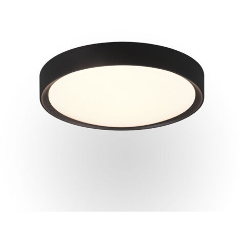 Plafoniera LED, plastica, nero opaco, 33x9x33 cm, Clarimo