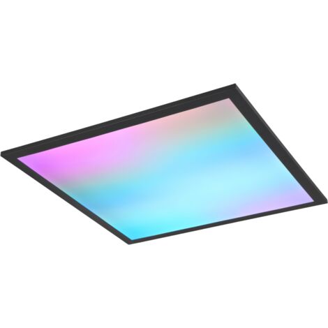 Plafoniera LED quadrata 44,5 cm 18W con telecomando nera