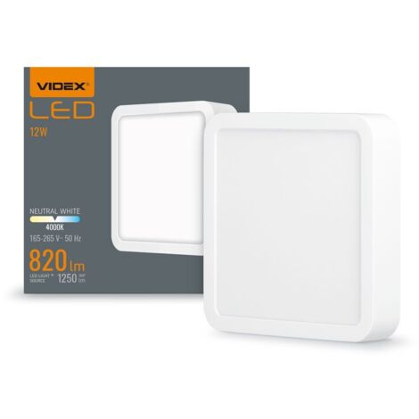 Plafoniera LED quadrata bianca 10W 1250lm 3CCT Videx