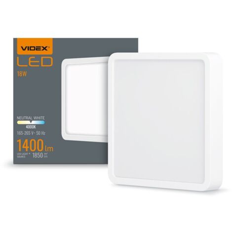 Plafoniera LED quadrata bianca 15W 1850lm CCT Videx