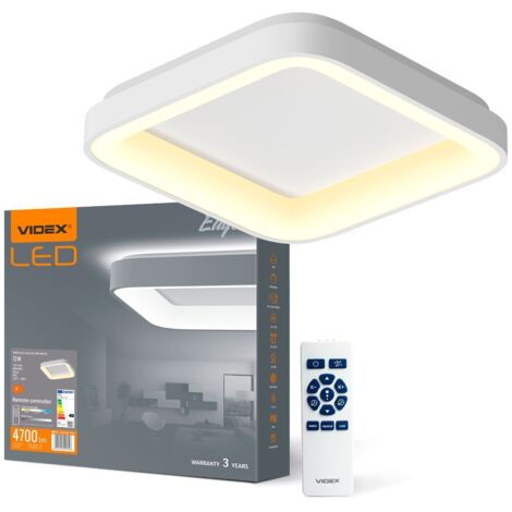 Plafoniera LED quadrata bianca 72W CCT 45cm Videx telecomando