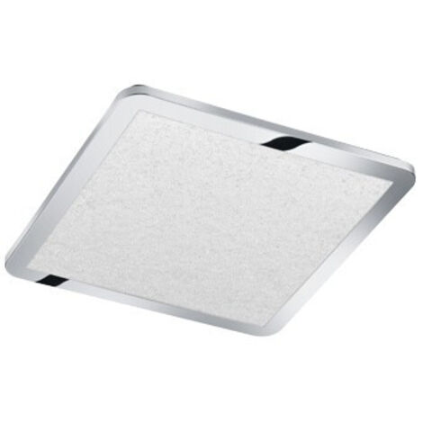 Plafoniera led quadrata bordo cromato effetto cristallo 40x40cm CESAR 656512006
