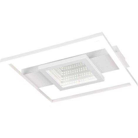 Plafoniera LED quadrata, metallo, bianco, 35x35 cm, Wheeler