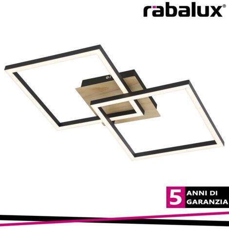 Plafoniera LED Rabalux Ashton 24W nero opaco quadrata 40cm