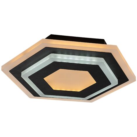 Plafoniera LED Rabalux Bitsi esagonale nera 23W 27cm