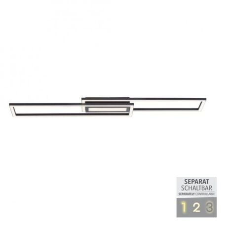 Plafoniera LED rettangolare 95cm Asmin Leuchten 45W nera