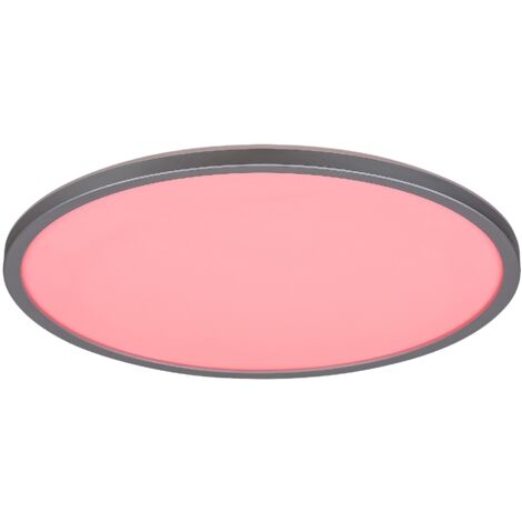 Plafoniera LED RGB 22W 41,5cm argento con telecomando