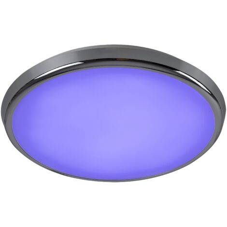 Plafoniera LED RGB 30cm 18W IP44 cromata con telecomando