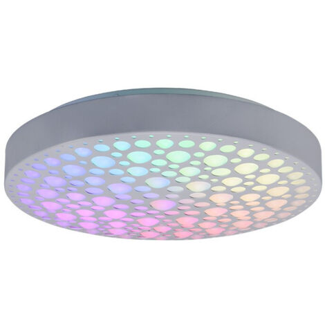 Plafoniera LED RGB, bianco effetto cerchi, D 40 cm, Chizu