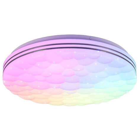 Plafoniera LED RGB, bianco opaco, D38 cm, Tiger