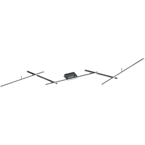 Plafoniera LED RGB, metallo, nero opaco, L245 cm, Arvin