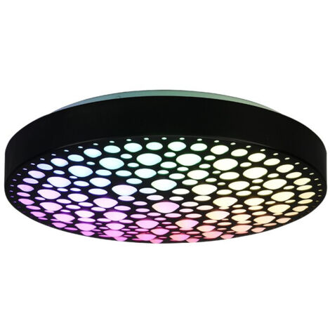 Plafoniera LED RGB, nero opaco, D40 cm, Chizu