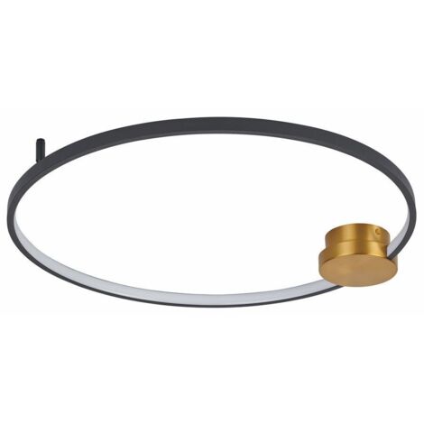 Plafoniera LED Ring Condida nero oro 60cm 24W Reality
