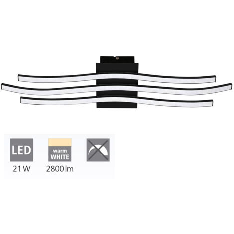 plafoniera led "roncade" nera, 2800 lm