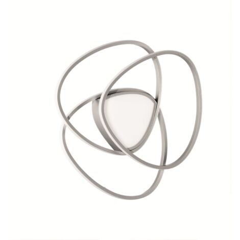 Plafoniera Led ROSE dimmerabile in metallo verniciato Argento D54 cm