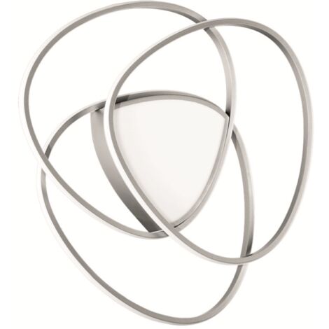 Plafoniera Led ROSE dimmerabile in metallo verniciato Argento D64 cm
