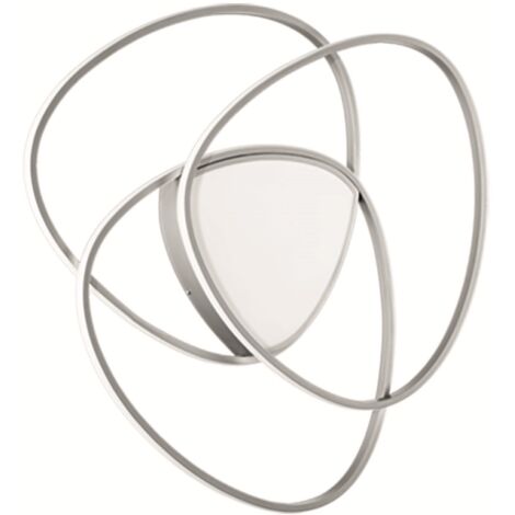 Plafoniera Led ROSE dimmerabile in metallo verniciato Argento D76 cm
