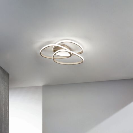Plafoniera Led ROSE dimmerabile in metallo verniciato Oro D64 cm