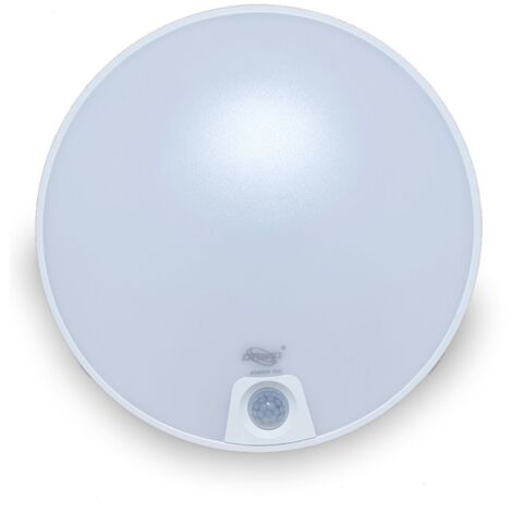 Plafoniera Led Rotonda 12W Luce Fredda Sensore Movimento Bombata Soffitto