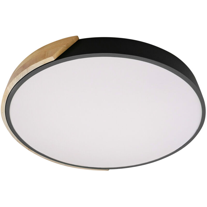 Ledkia - Plafoniera led 24W Circolare Legno cct Selezionabile Ø418 mm Semi-Dari Nero