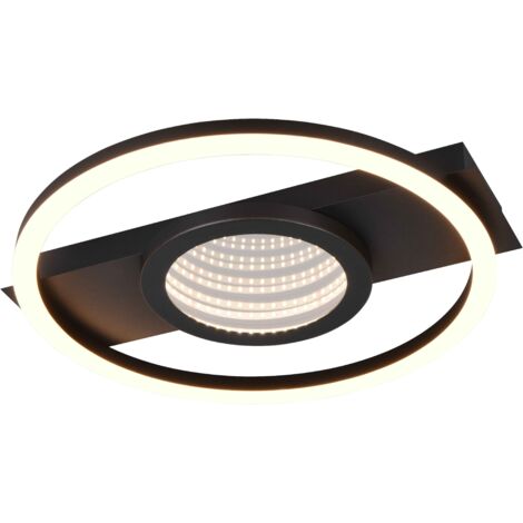 Plafoniera LED rotonda, metallo, nero, L 36 cm, Wheeler