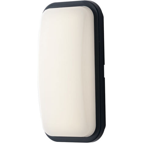 "Plafoniera LED SHELLY rettangolare antracite 20W 4000K con sensore di movimento"