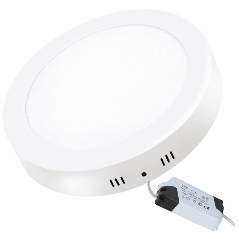 Image of Plafoniera Led Rotonda 12W Luce Fredda Lampada Cornice Bianca Parete Soffitto