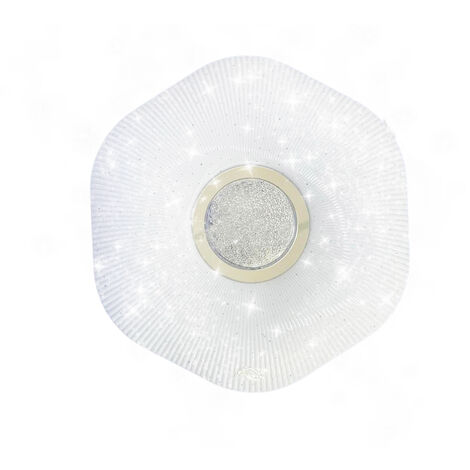 Plafoniera LED Soffitto Bianca 36w Luce Fredda Bordo Ondulto Cielo Stellato B607