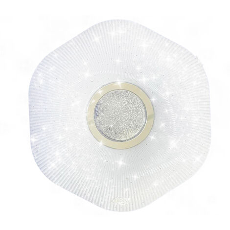 Plafoniera LED Soffitto Bianca 50w Luce Fredda Bordo Ondulto Cielo Stellato 1011
