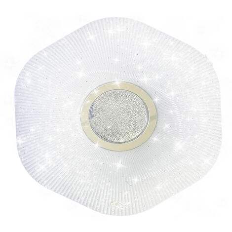 Plafoniera LED Soffitto Bianca 80w Luce Fredda Bordo Ondulto Cielo Stellato 1011
