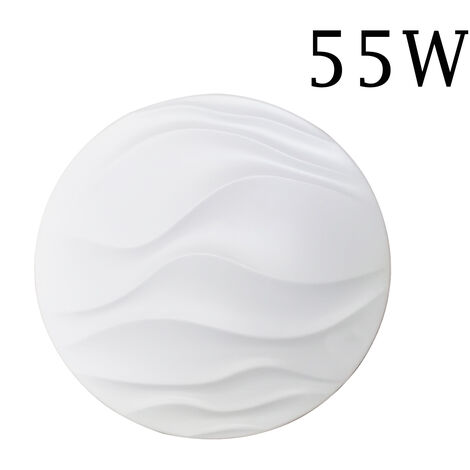 Plafoniera Led Soffitto Rotonda Bianca 55W Luce Fredda Moderno Onde ET-06067