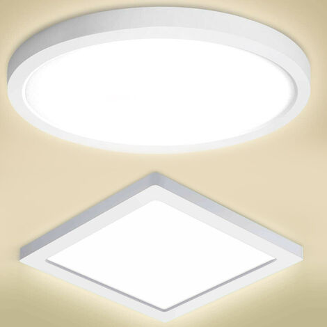 Plafoniera LED soffitto tonda quadrata lampada parete muro 25W resa 250W luce interni ripostiglio bagno 230V Luce 3000K Forma Quadrato
