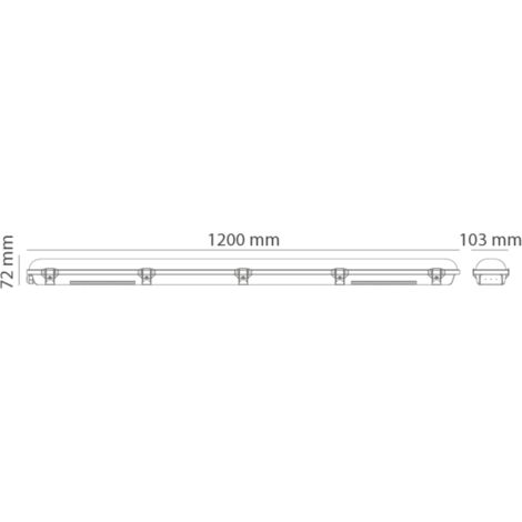 Plafoniera Led stagna di emergenza 40W da 120cm IP66 luce regolabile Novaline