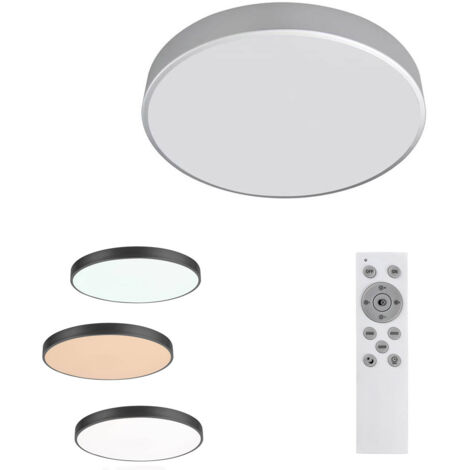Plafoniera LED Tesia 60cm 60W con telecomando argento