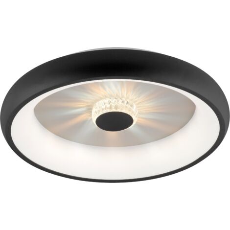 Plafoniera LED tonda 46,5cm 29W con telecomando nera