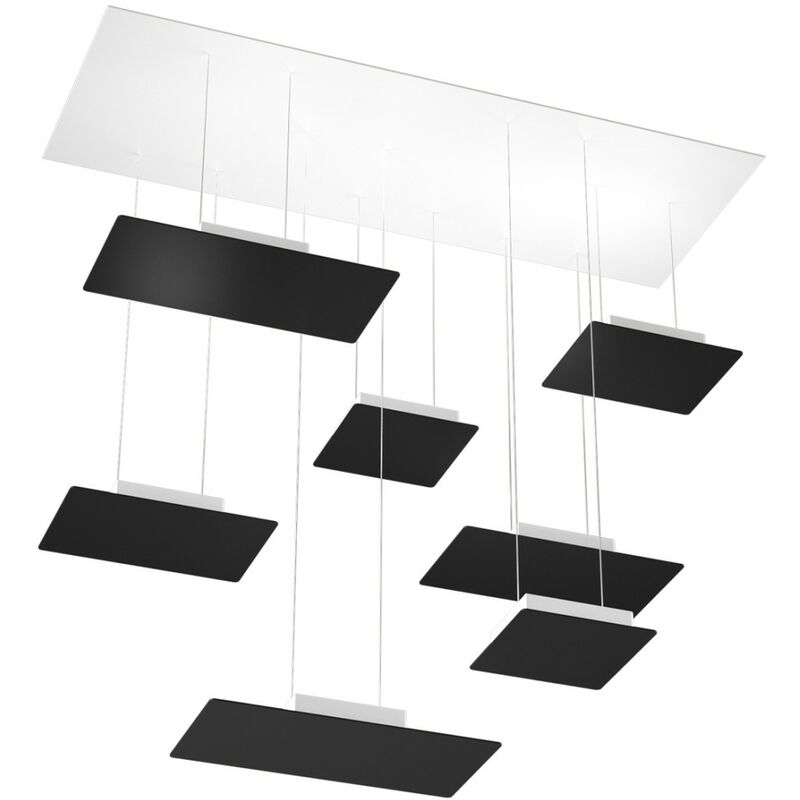 Image of Top-light - Plafoniera led top light pixel 1168 s7 gx53 led lampada soffitto moderna, finitura metallo nero - Nero