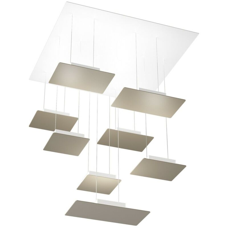 Image of Top-light - Plafoniera led top light pixel 1168 s8 gx53 led lampada soffitto moderna, finitura metallo sabbia - Sabbia