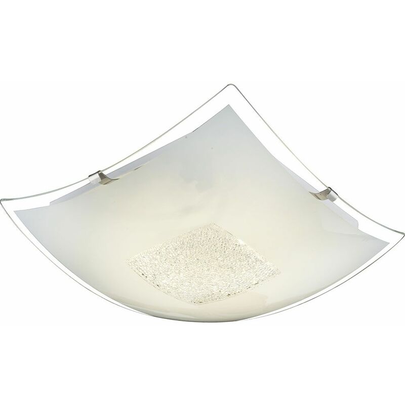 Image of Globo - Plafoniera plafoniera in cristallo lampada da soggiorno lampada da corridoio, cristalli chiari cromo satinato, led 8W 600Lm bianco neutro,