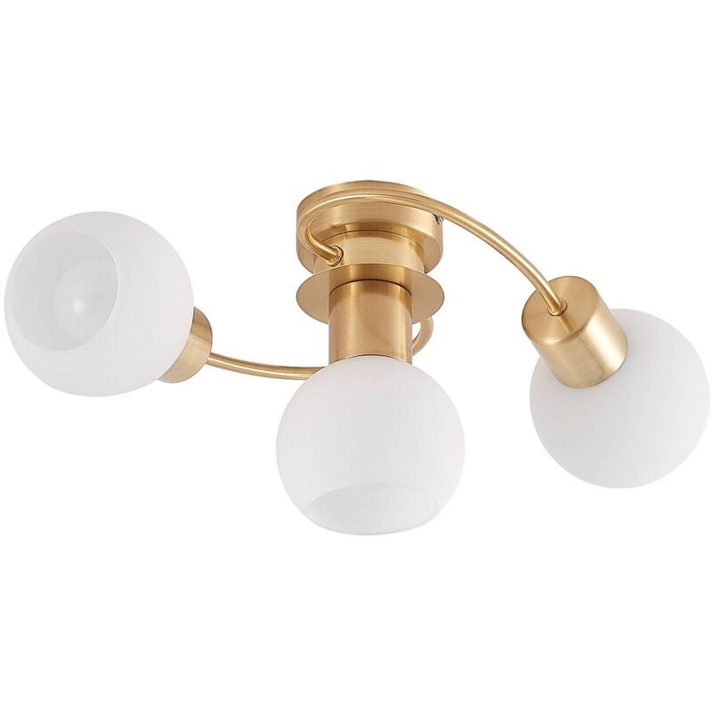 Lindby Plafoniera Ciala, a 3 luci, colore ottone