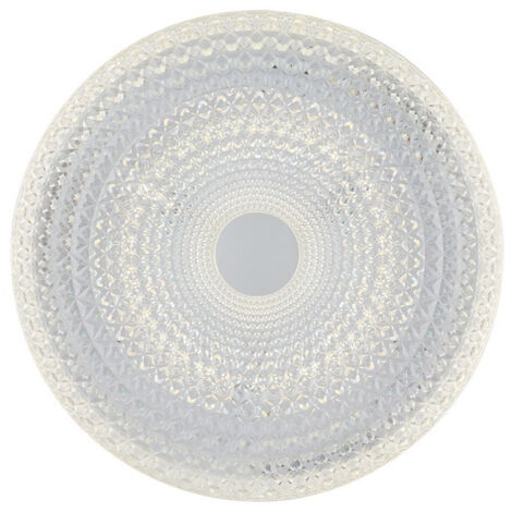 "Plafoniera LED UNIKA bianca effetto diamantato 18W con 3 step cct con memory function per personalizzazione dei Kelvin"