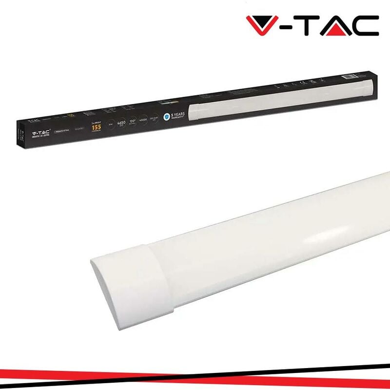 Image of 30W LED PLASTICA PLAFONIERA 120CM FAST CONNECT & CABLE 155 LM/W 3000K - Luce CALDA