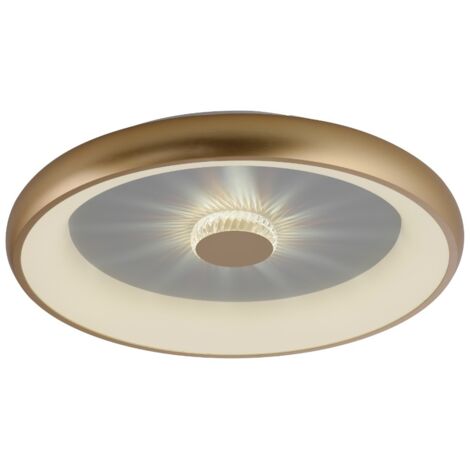 Plafoniera LED Vertigo 61,5cm 37W ottone con telecomando
